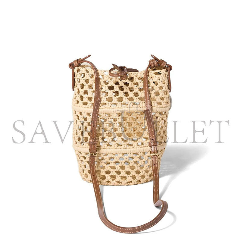 MIU MIU RAFFIA CROCHET POUCH 5BE104 (22.5*14*14cm)